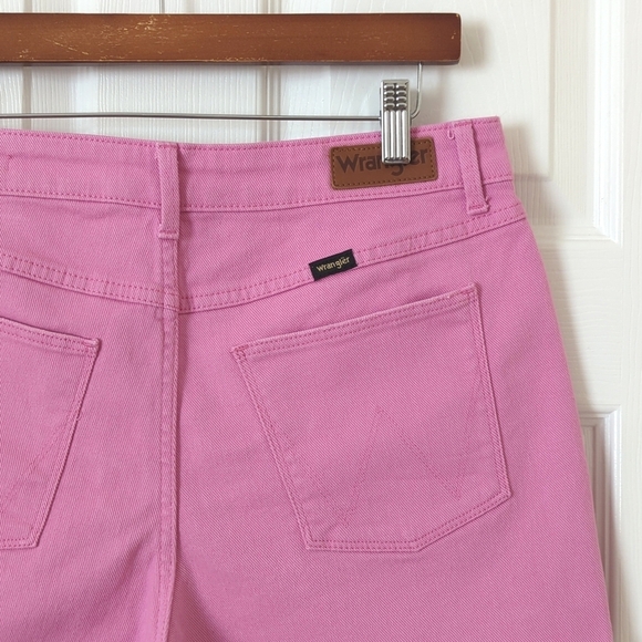 Wrangler Classic Vintage Inspired High Waisted Cut Off Jean Shorts Berry Pink 10 - Picture 10 of 12